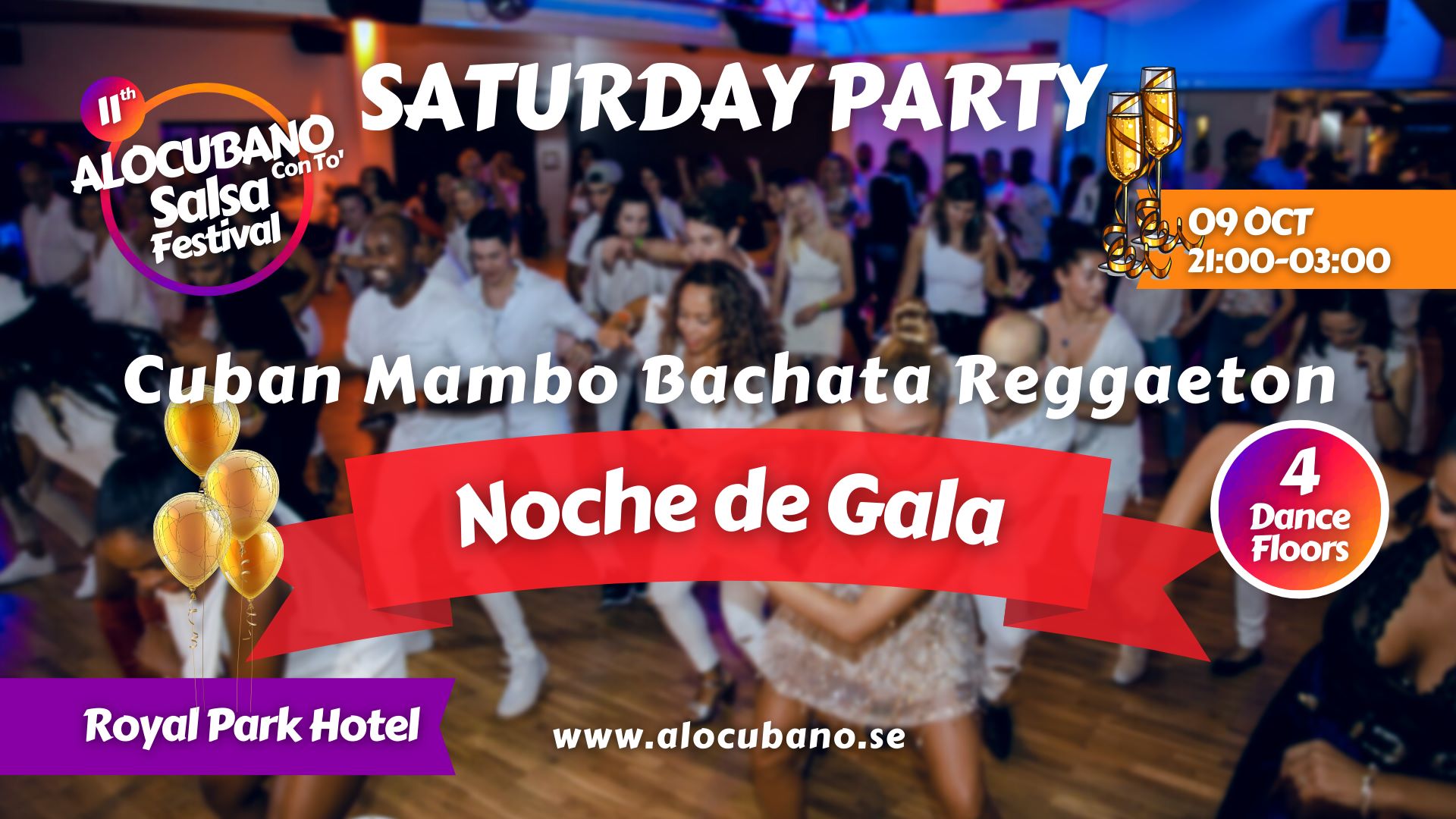 PARTY NOCHE DE GALA Cuban Mambo Bachata Reggaeton! ALOCUBANO SALSA FESTIVAL! 4 Dance Floors!