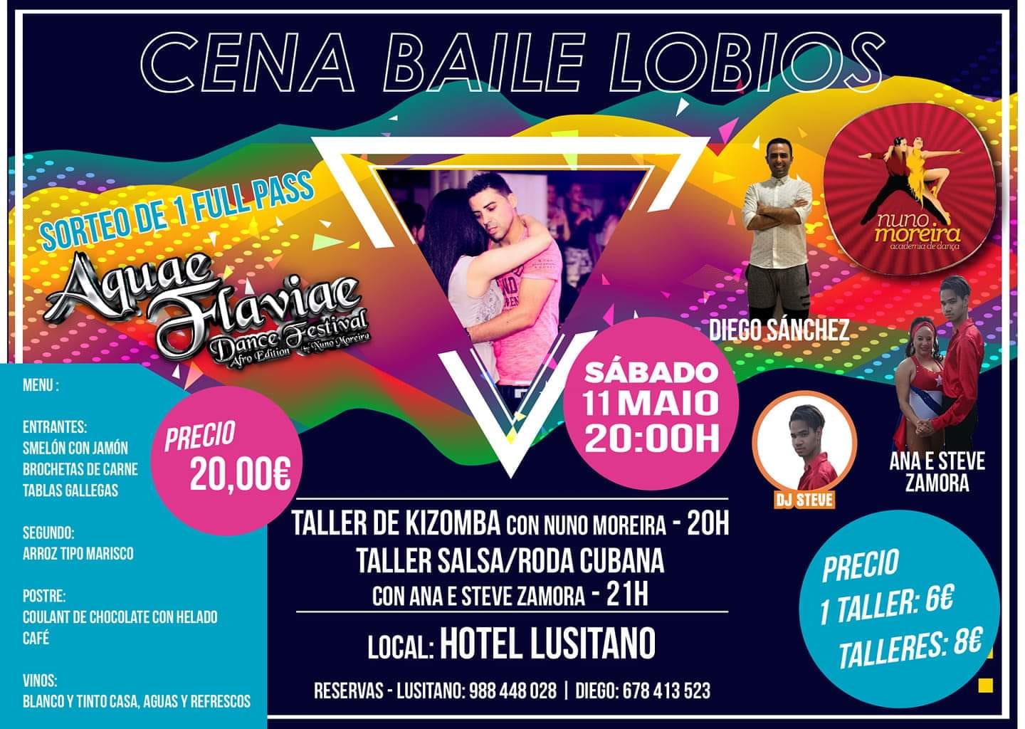 Cena Baile e Talleres Lobios Nuno Moreira Ana e Steve Zamora