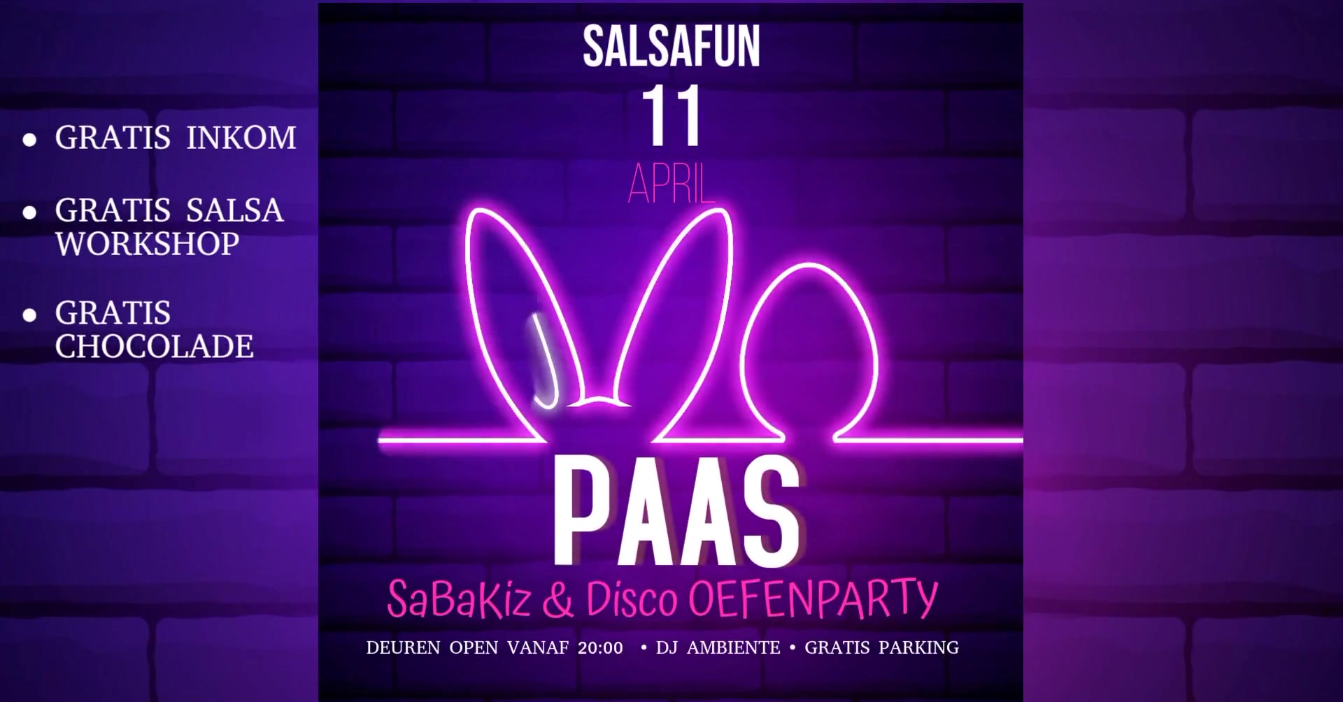 SaBaKiz - Disco Paasoefenavond met GRATIS SALSA workshop!