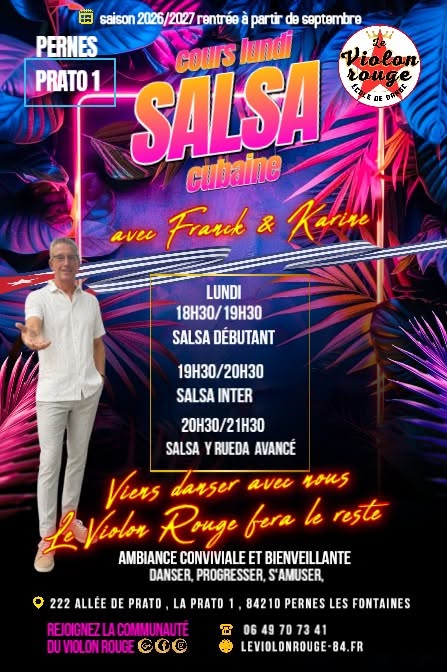 cours SALSA Débutant, inter, avancé y rueda avec Franck & Karine