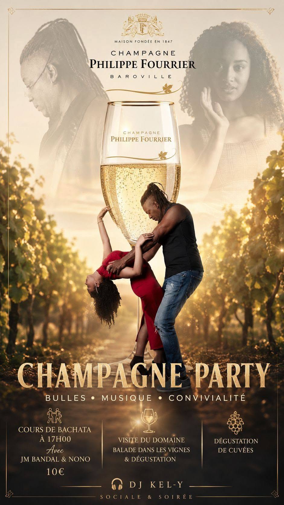 COURS DE BACHATA CHAMPAGNE PARTY