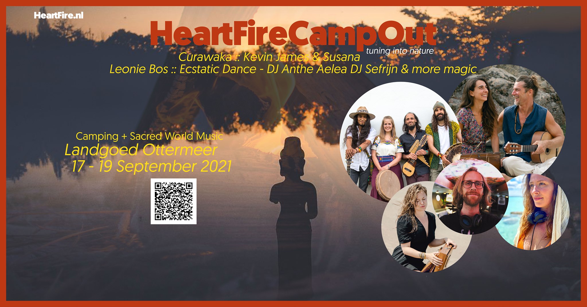 HeartFire CampOut with Curawaka, Kevin James & Susana, Leonie Bos, Ecstatic Dance & More