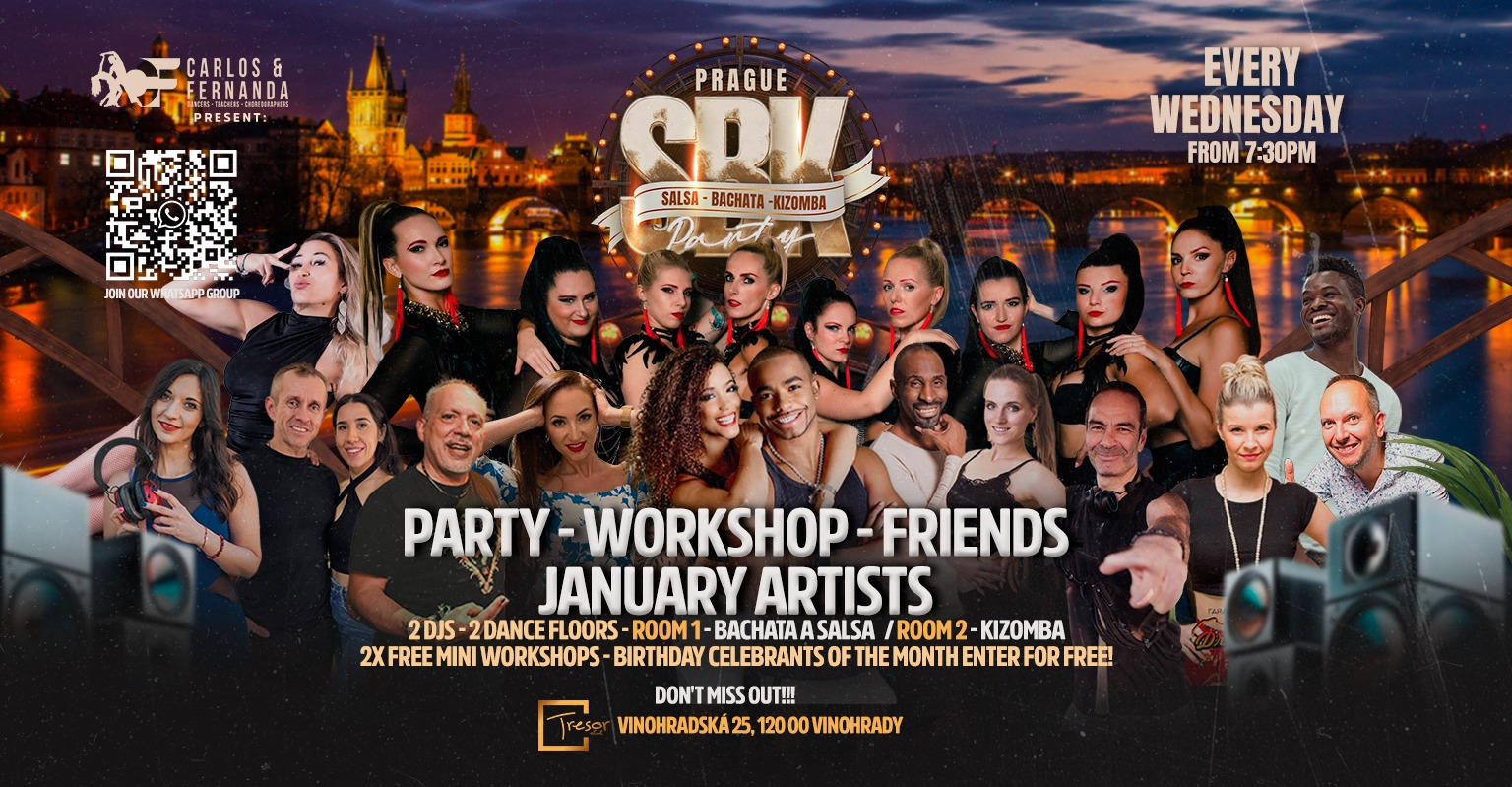 Wednesday Prague SBK Party Tresor! Salsa, Bachata, Kizomba - This week will be Big :)