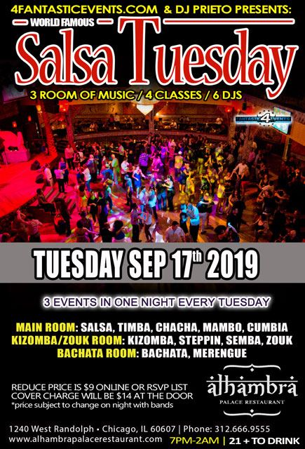 World Famous Salsa Tuesday at Alhambra Palace