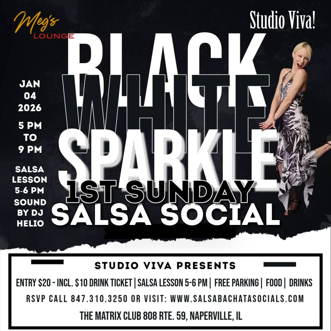 1st Sunday Salsa Social - Black, White & Sparkle