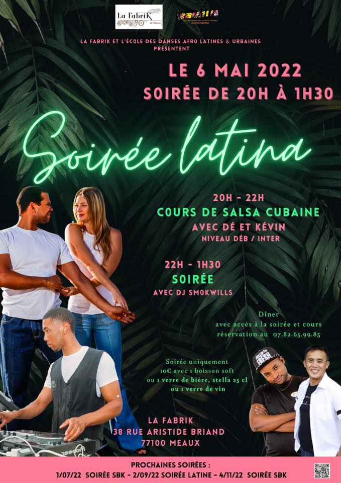 Soirée Latina Cours + soirée à la Fabrik de Meaux