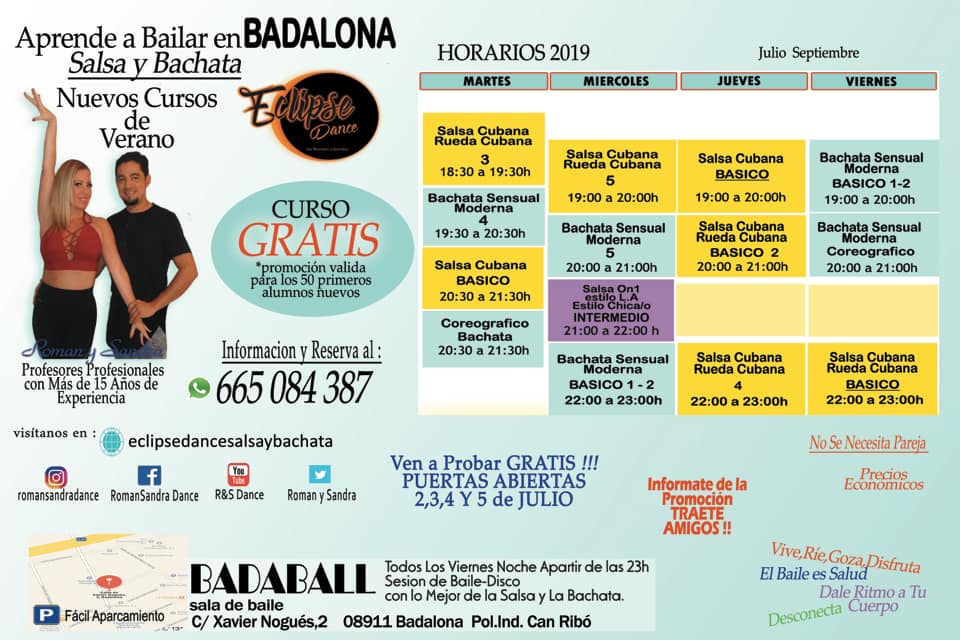 Aprende A Bailar en Badalona!! Curso GRATIS!! Salsa y Bachata