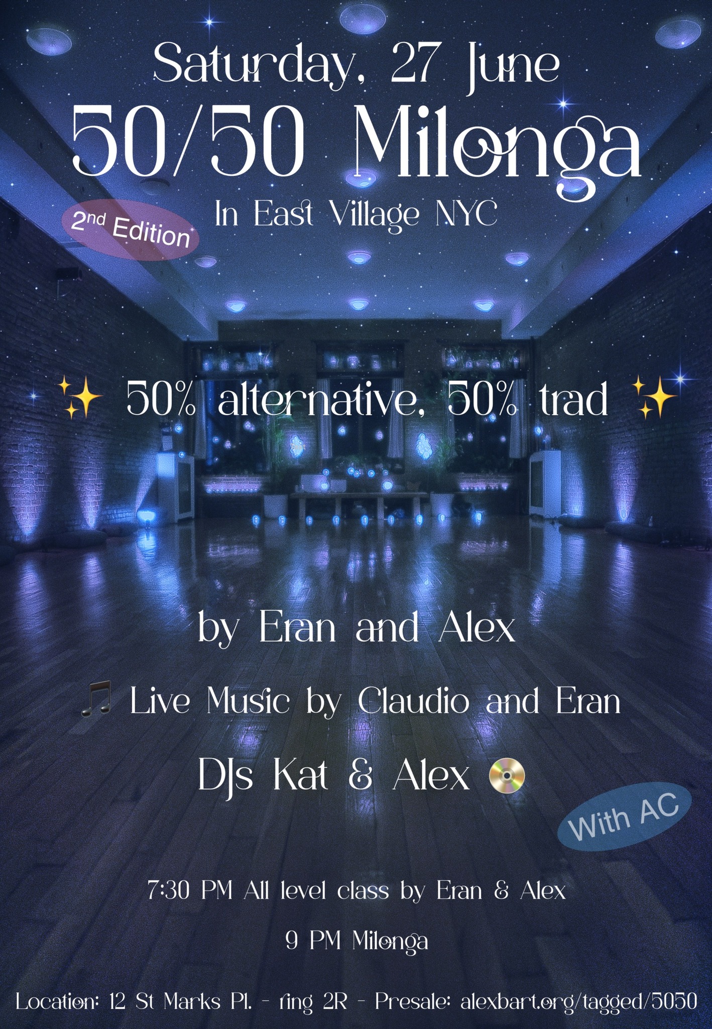 🩵 50 50 MILONGA NYC - 2nd Edition 🩵