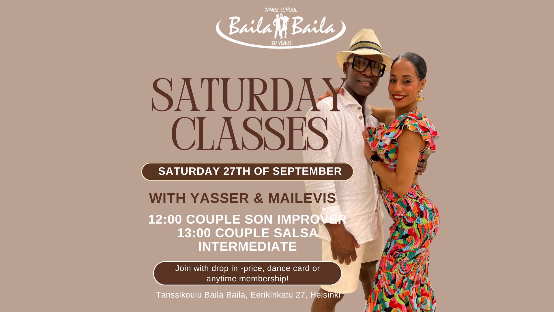 Saturday Workshops 27th of Sept with Mailevis & Yasser!