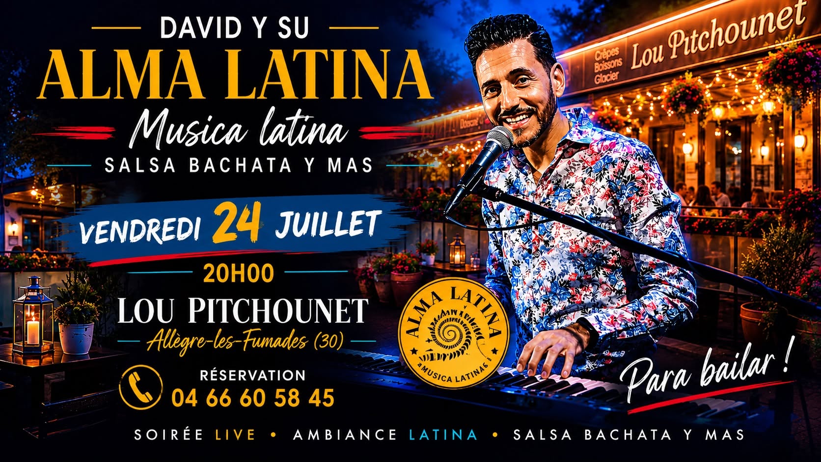 Soirée Latina Salsa bachata y Mas con David Y Su Alma Latina - Lou Pitchounet, Allègre-les-Fumades