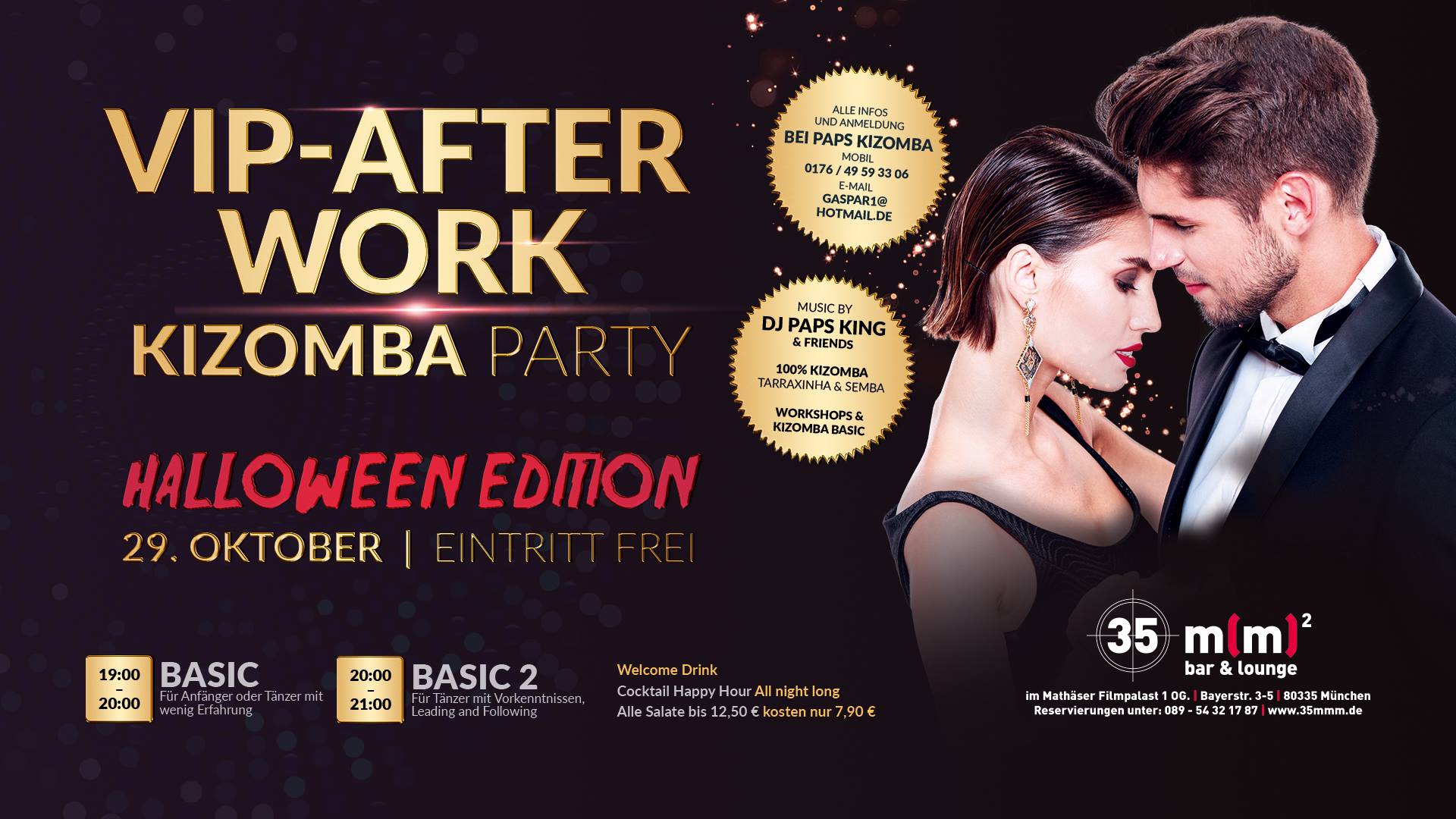 VIP After Work Kizomba Dinner & Halloween Party - 2018