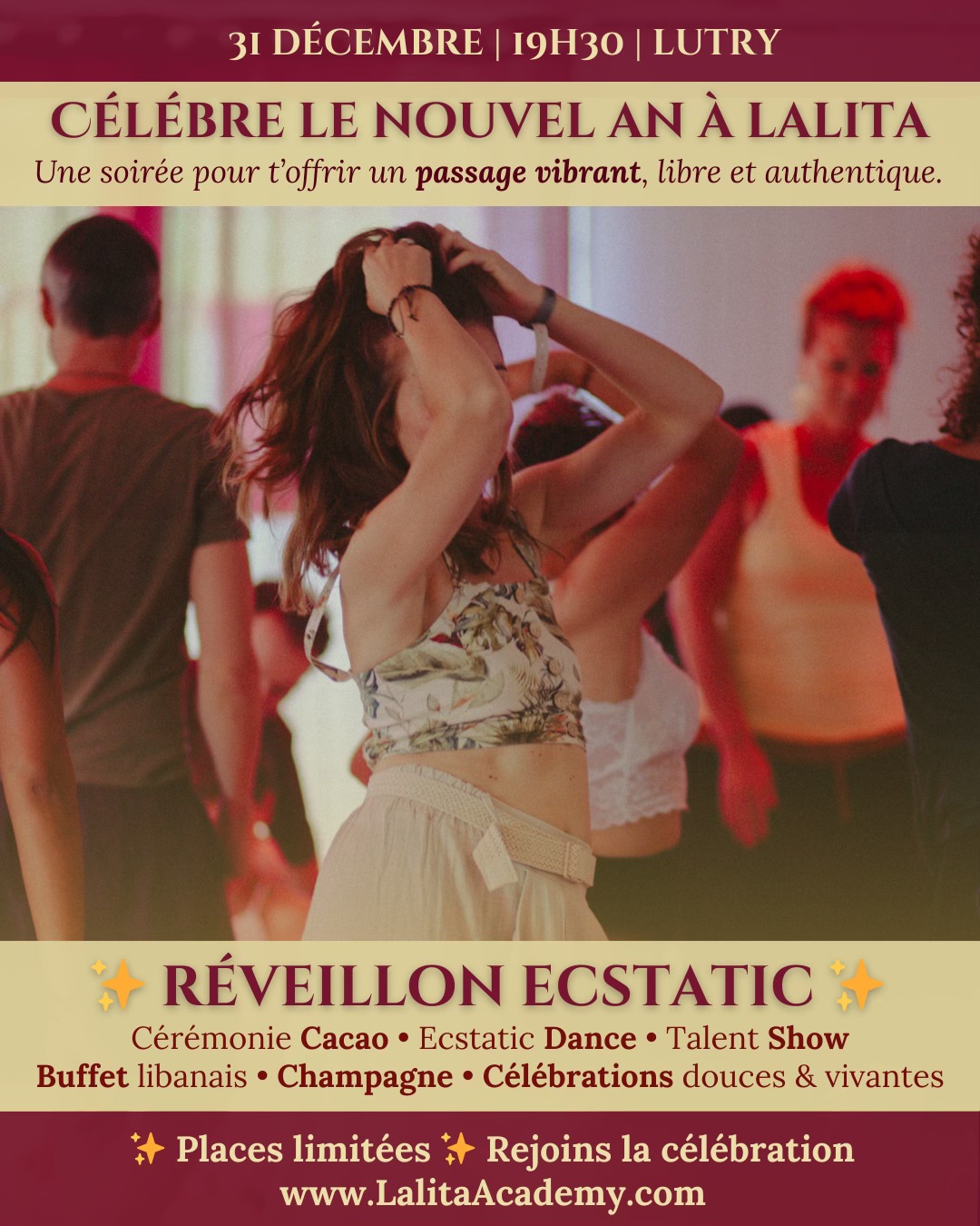 đ RĂ©veillon Ecstatic đ CĂ©lĂ©bration du Nouvel An Ă Lalita Academy đ„đč