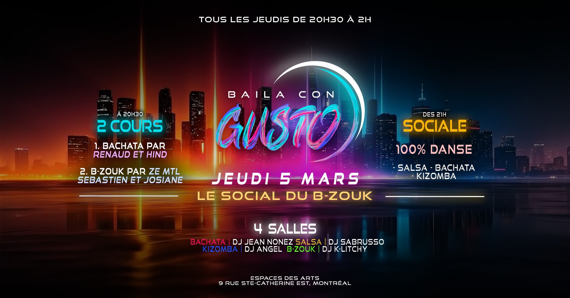 Baila Con Gusto MTL 💜 5 mars