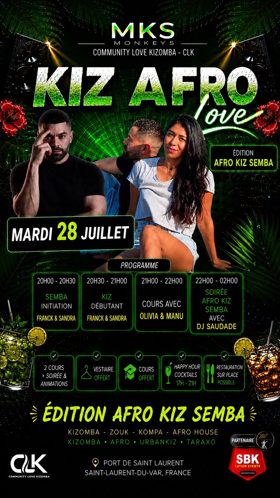 Cours & Soirée ÉDITION AFRO Kiz Semba (Monkeys)