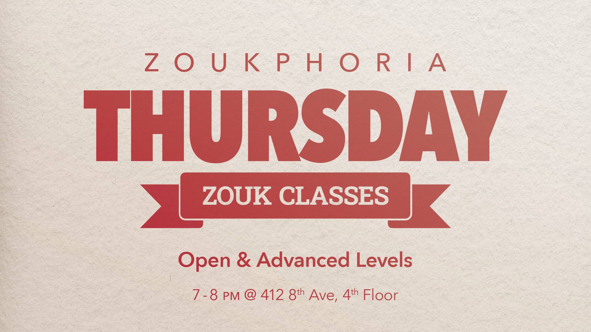 Zoukphoria Thursday Zouk Classes