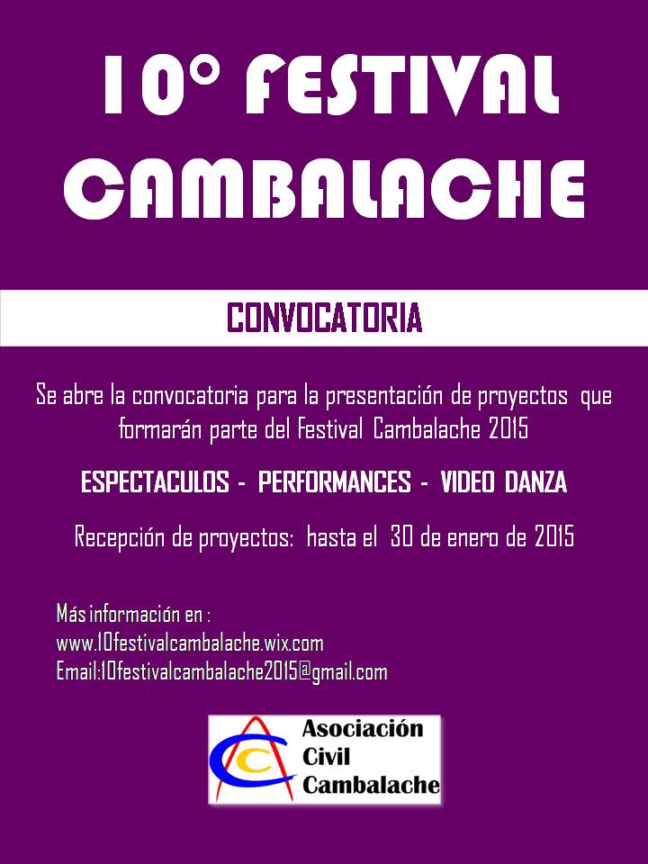 10° FESTIVAL CAMBALACHE. La fusión del Tango la Danza y el Teatro.