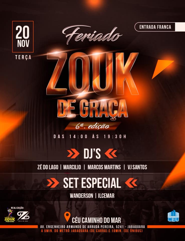 Zouk de Graça feriado terça 20 11