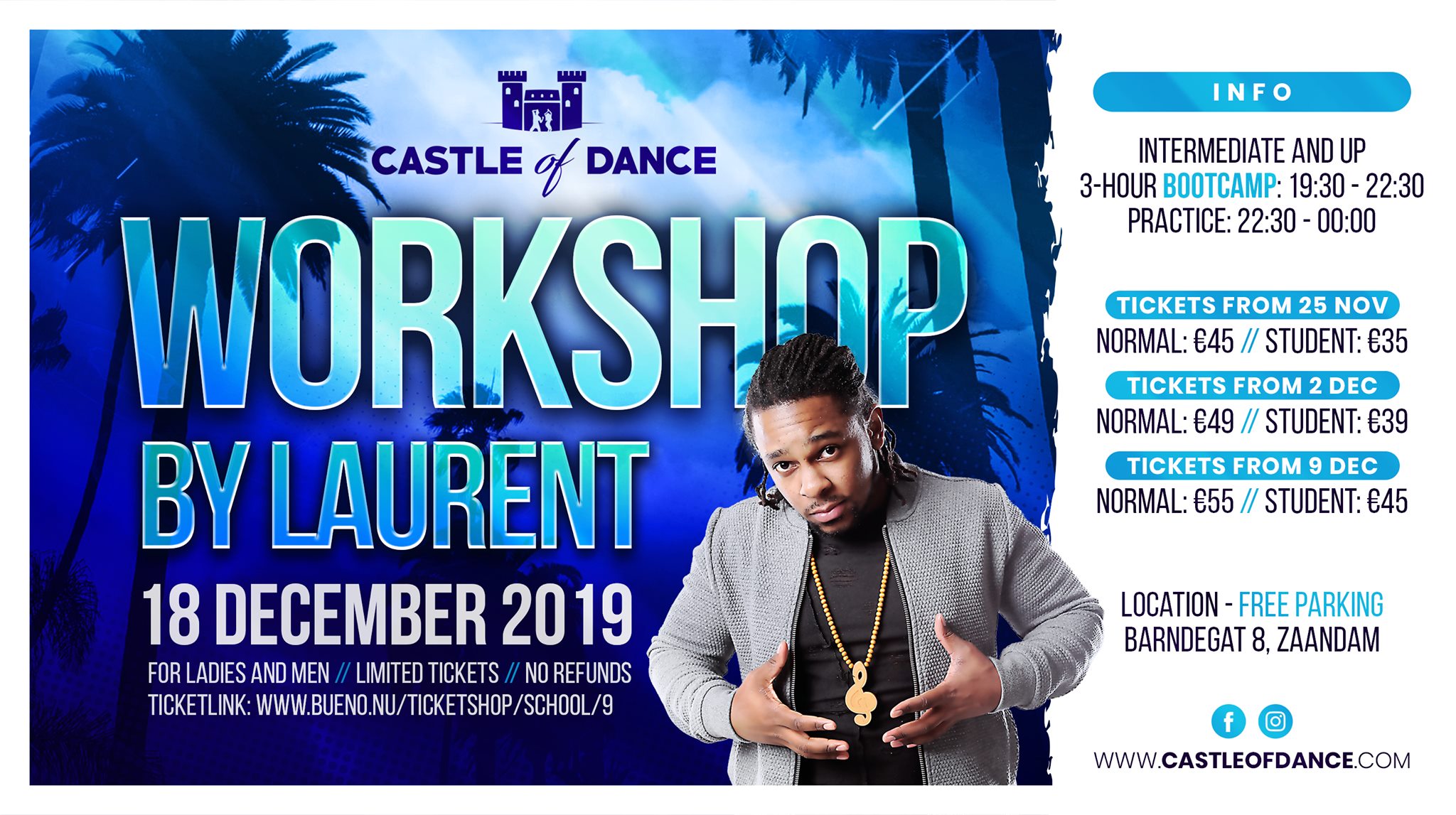 Castle of Dance Kizomba Workshop by Laurent - with practice!