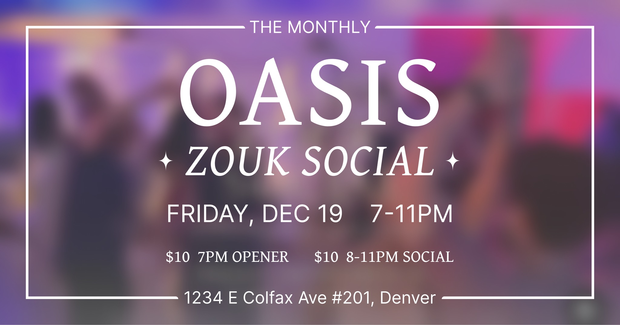 Oasis Zouk Social - December Edition ❄️🌑🌃