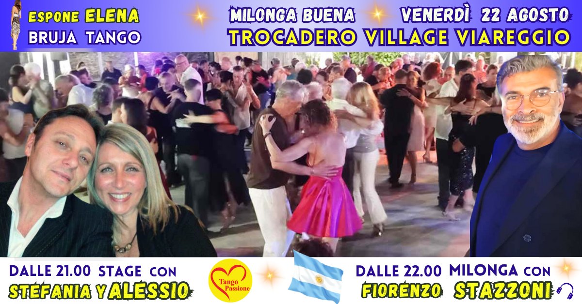 Ven 22 Agosto c'è milonga al Trocadero Viareggio con Fiorenzo Stazzoni