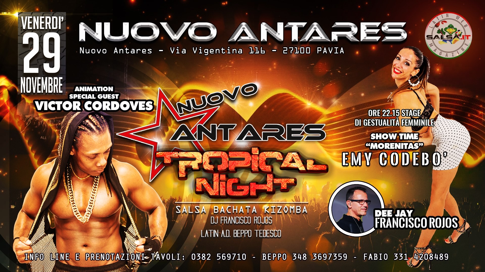 Venerdi 29 novembre* Antares*pavia Latin night event
