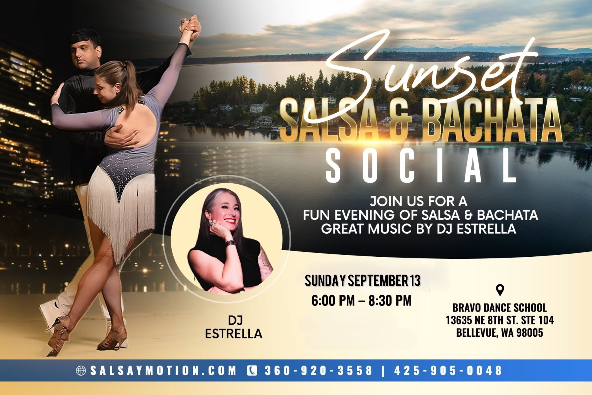 🌇 Sunset Salsa Bachata Social 🎉 DJ Estrella
