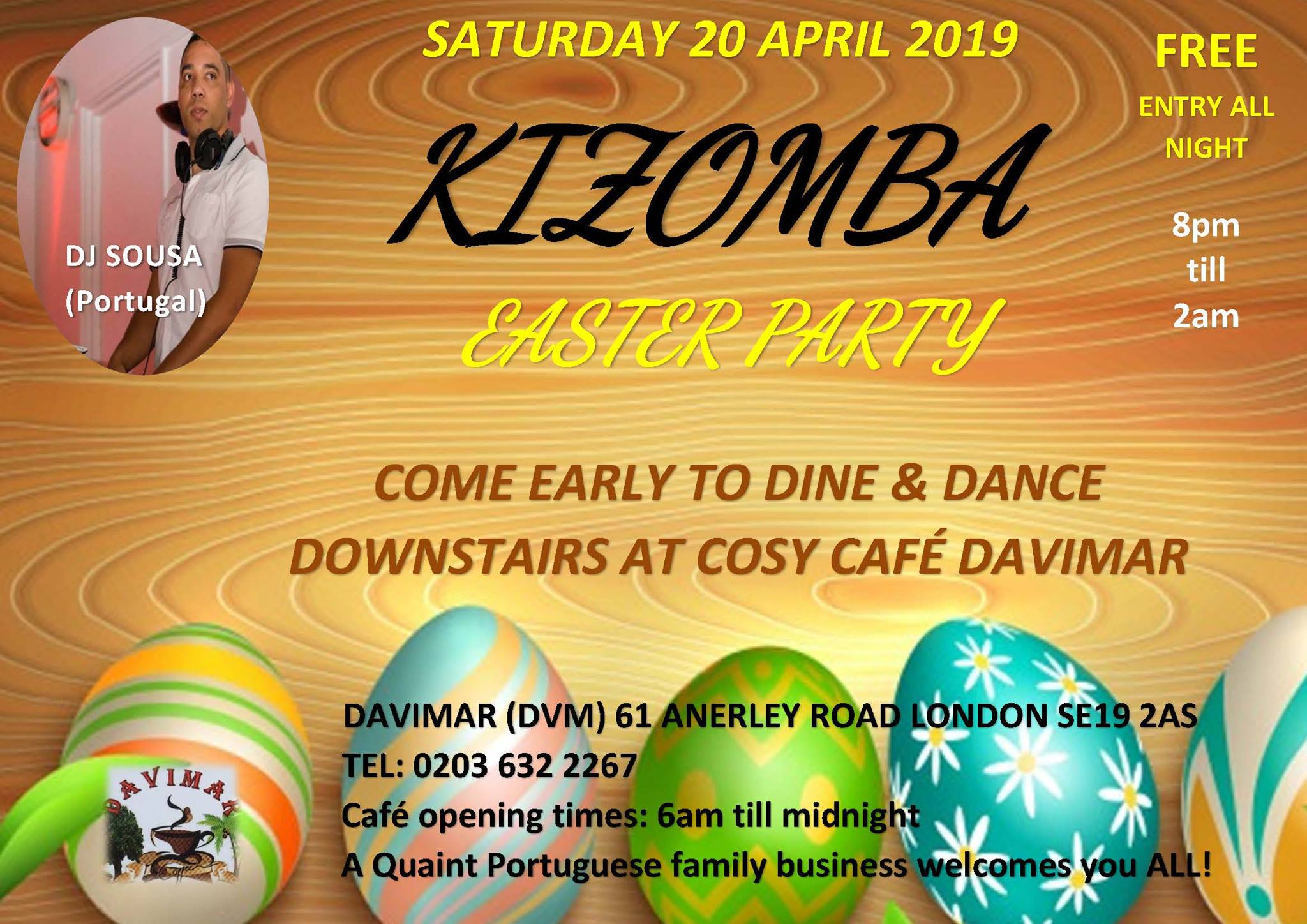 Free Kizomba Easter Party - Saturday 20 April 2019 - DJ Sousa