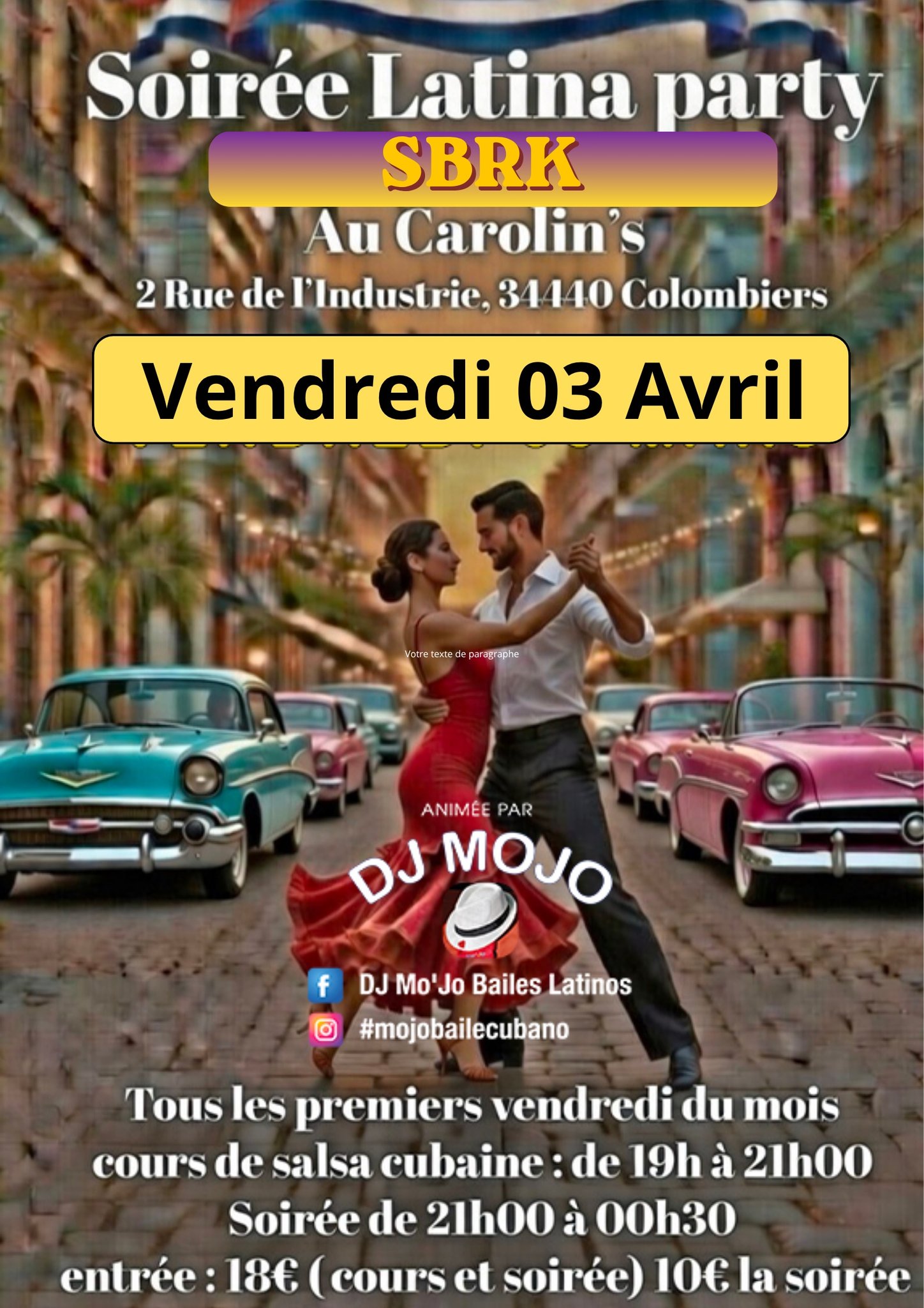 Soirée Latina Party ( Salsa Bachata Rock et Kiz)