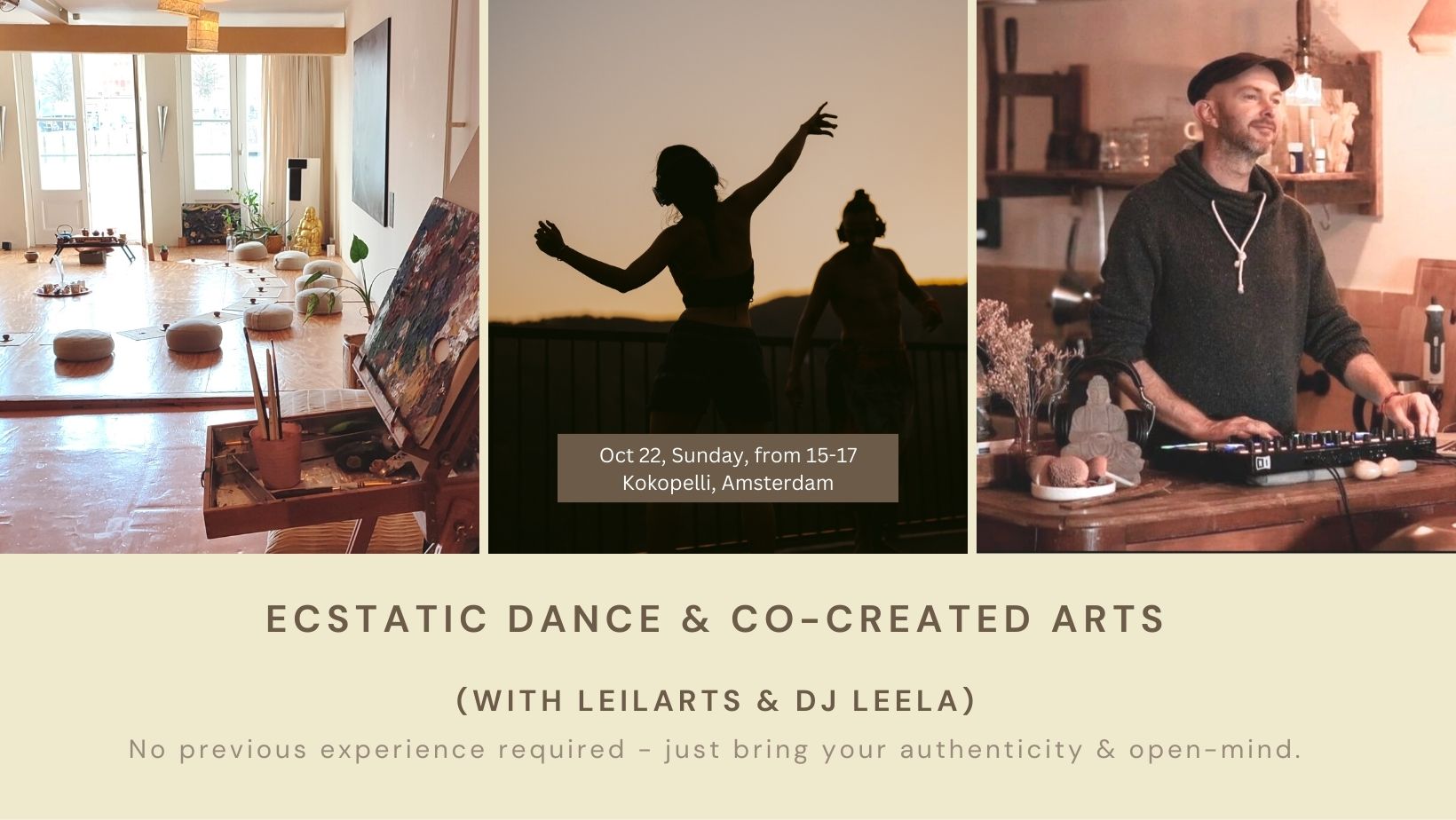 Ecstatic Dance + Co-created Arts + Handpan Sound Journey with DJ Leela (Donation-Based)
