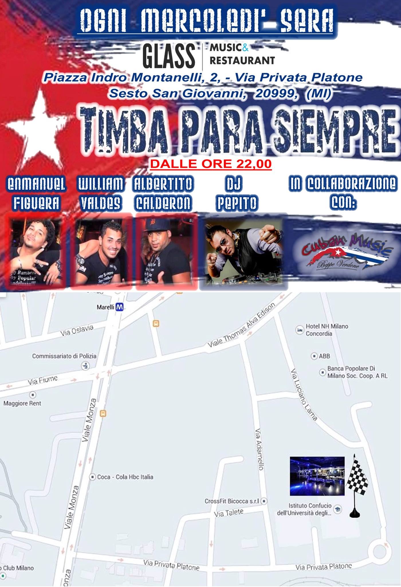 SOLO MUSICA CUBANA!!! TIMBA PARA SIEMPRE! OGNI MERCOLEDI' CON: Enmanuel Figuera, William Valdes, Albertito Calderon,Pepito Dj