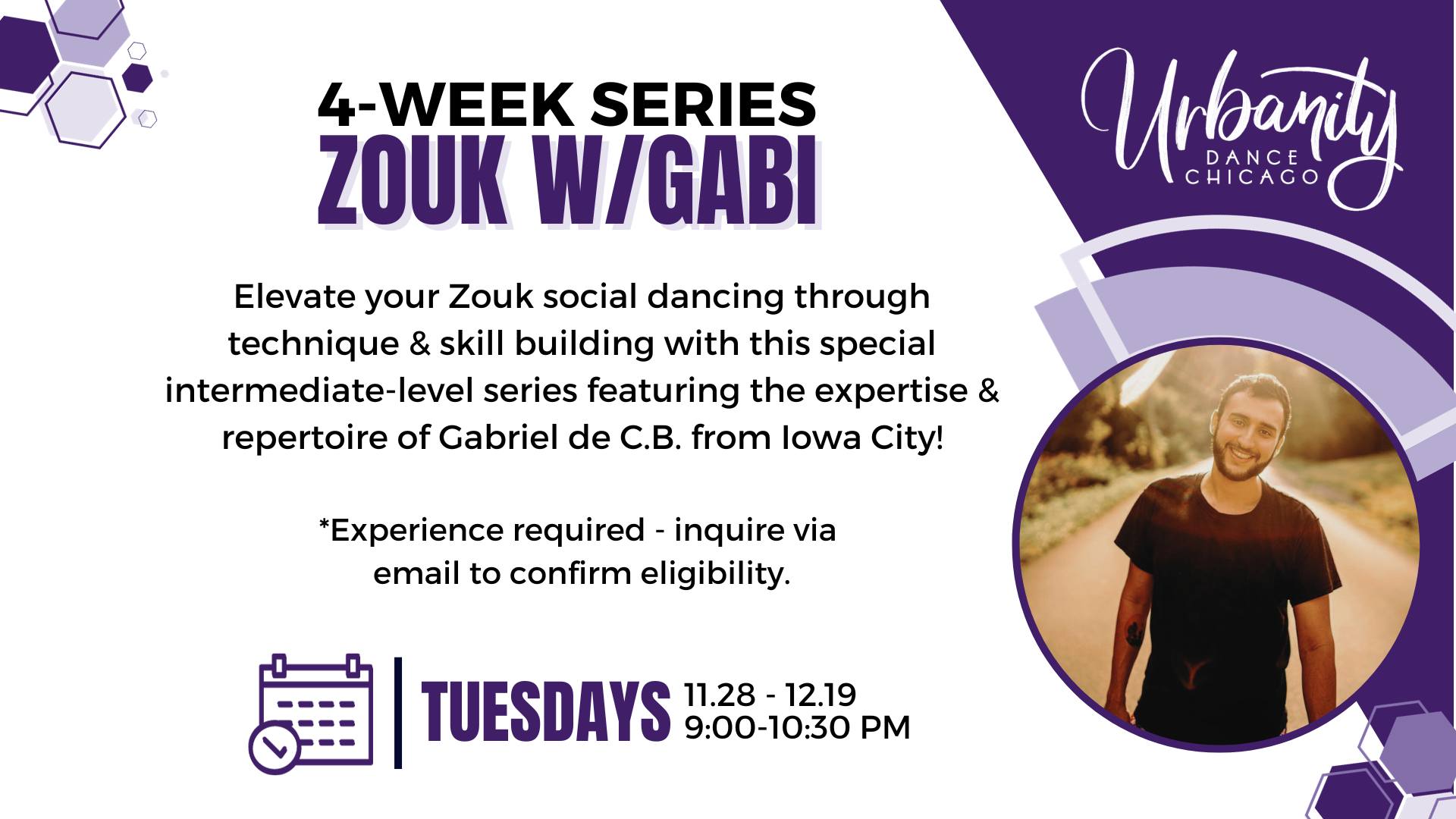 SPECIAL 4-Week Intermediate Zouk Series w Gabriel de C.B.