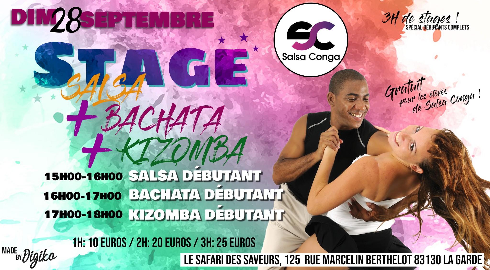 Stage GRATUIT Salsa Bachata Kizomba spécial Débutant complet avec Salsa Conga