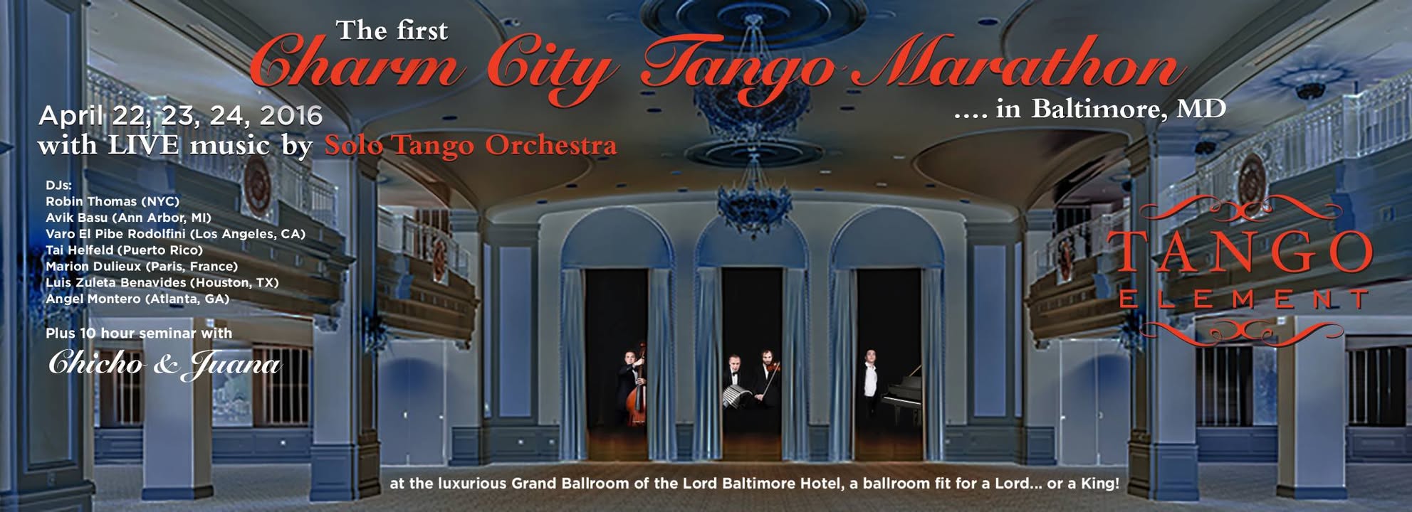 Charm City Tango Marathon April 22-24, 2016