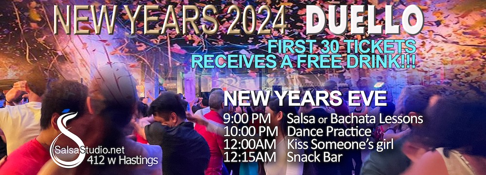 New Years Eve Duello Salsa Bachata Party