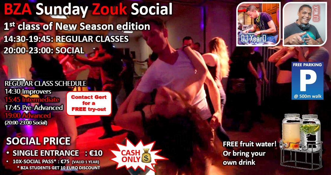 β·ββΆ Sunday Zouk Social - Apr 13 - 1st Class of Season