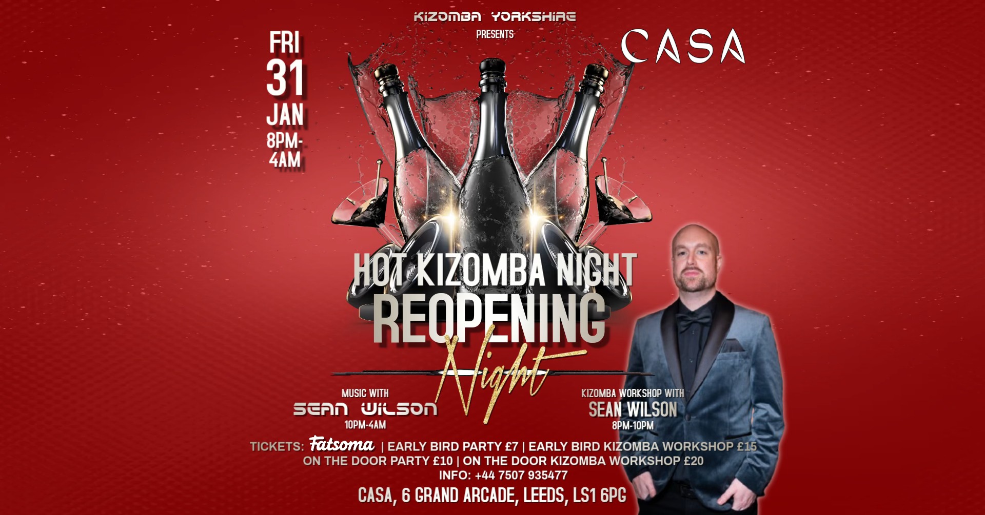 Grand Opening Kizomba Night Leeds 2025 Kizomba workshop & party with Sean Wilson at Casa Leeds