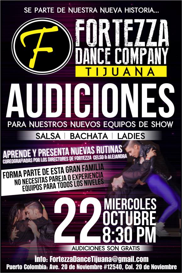 Fortezza Tijuana Audiciones Equipos de Salsa & Bachata