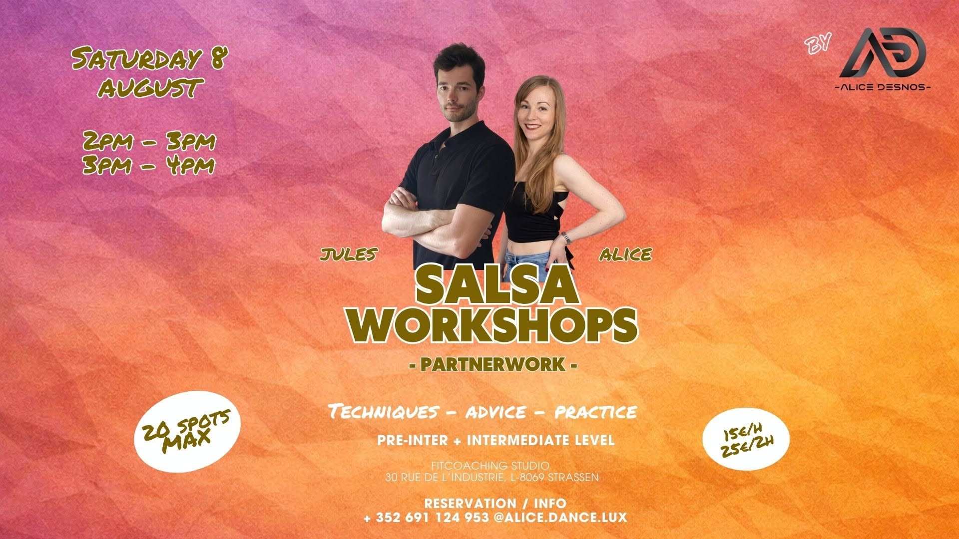 Salsa Workshop in Partnerwork (pre-Inter + Inter level)- Alice & Jules