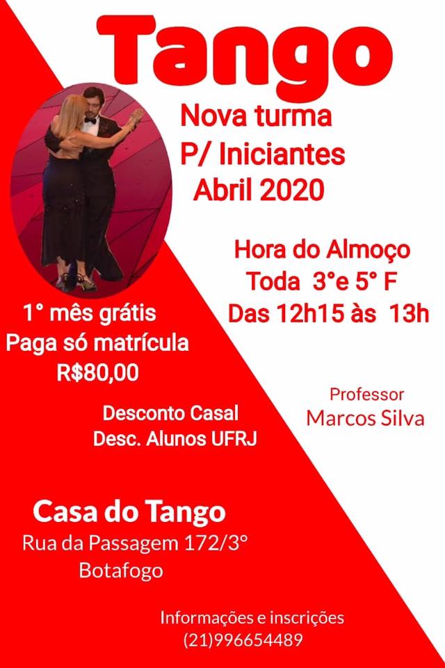 Tango na hora do almoço - primeiro mês gratuito