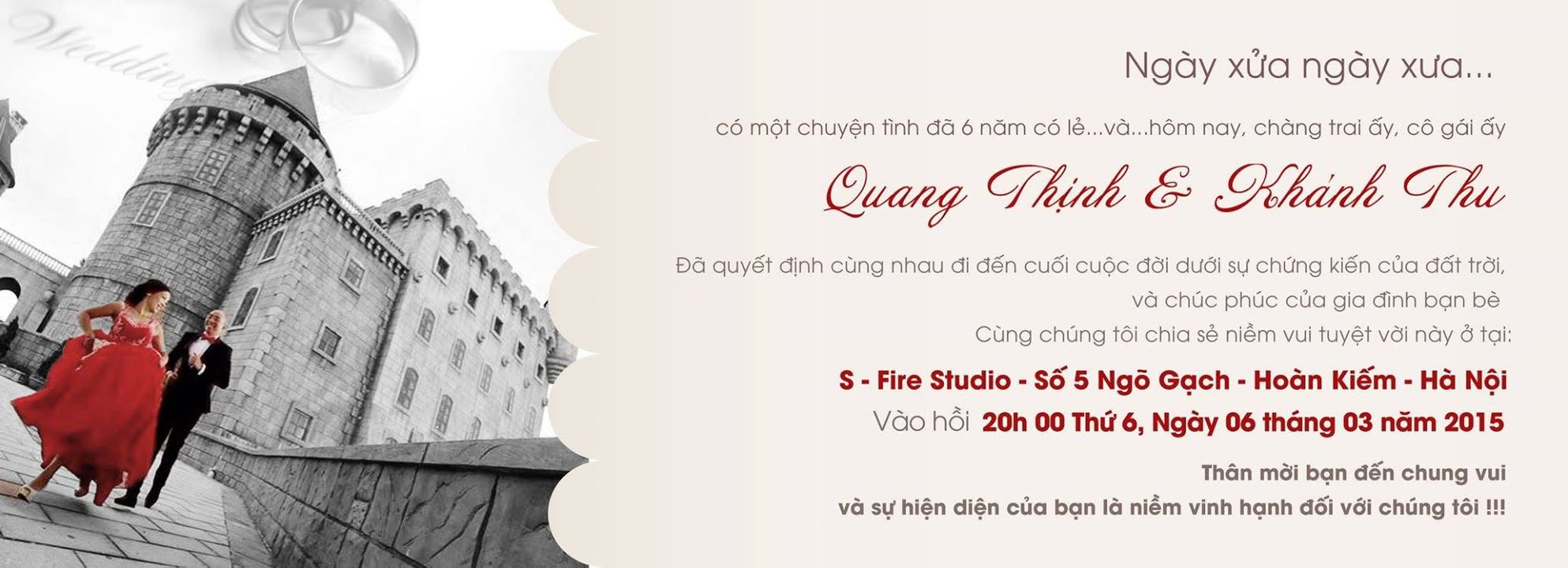 Happy wedding Quang Thịnh & Khánh Thu ( Tiệc ngọt & Salsa Bachata party lúc 20h30 Thứ 6 ngày 6-3-2015 )