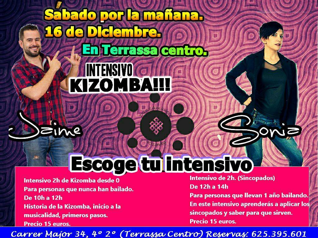 Sáb 16 intensivos Kizomba. Escoge el tuyo!