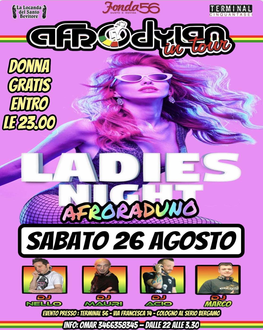 ๐๐โค๏ธ AFRORADUNO ๐๐โค๏ธ LADIES NIGHT ! ๐Donna gratis entro le 23.00๐