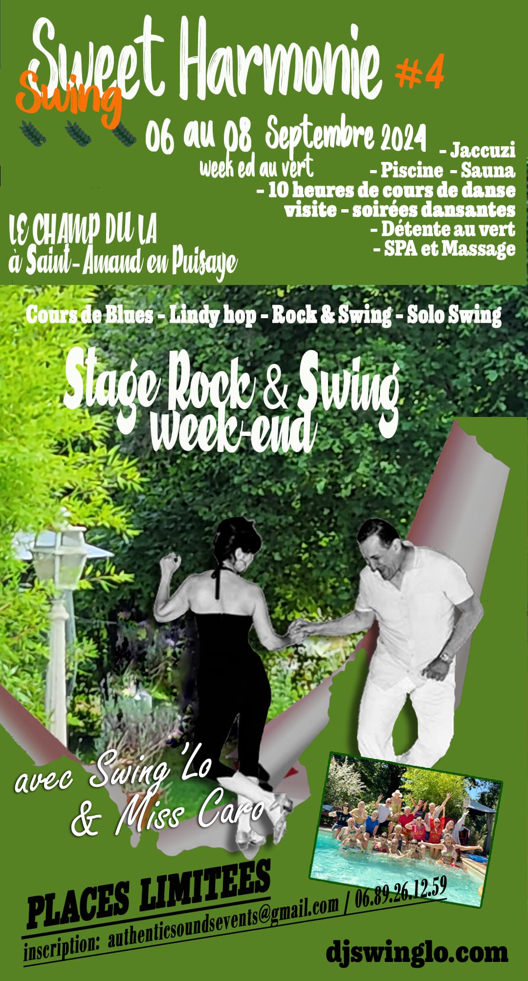 SWEET HARMONIE 2024 . Stage de Rock et swing en Bourgogne Franche Comté