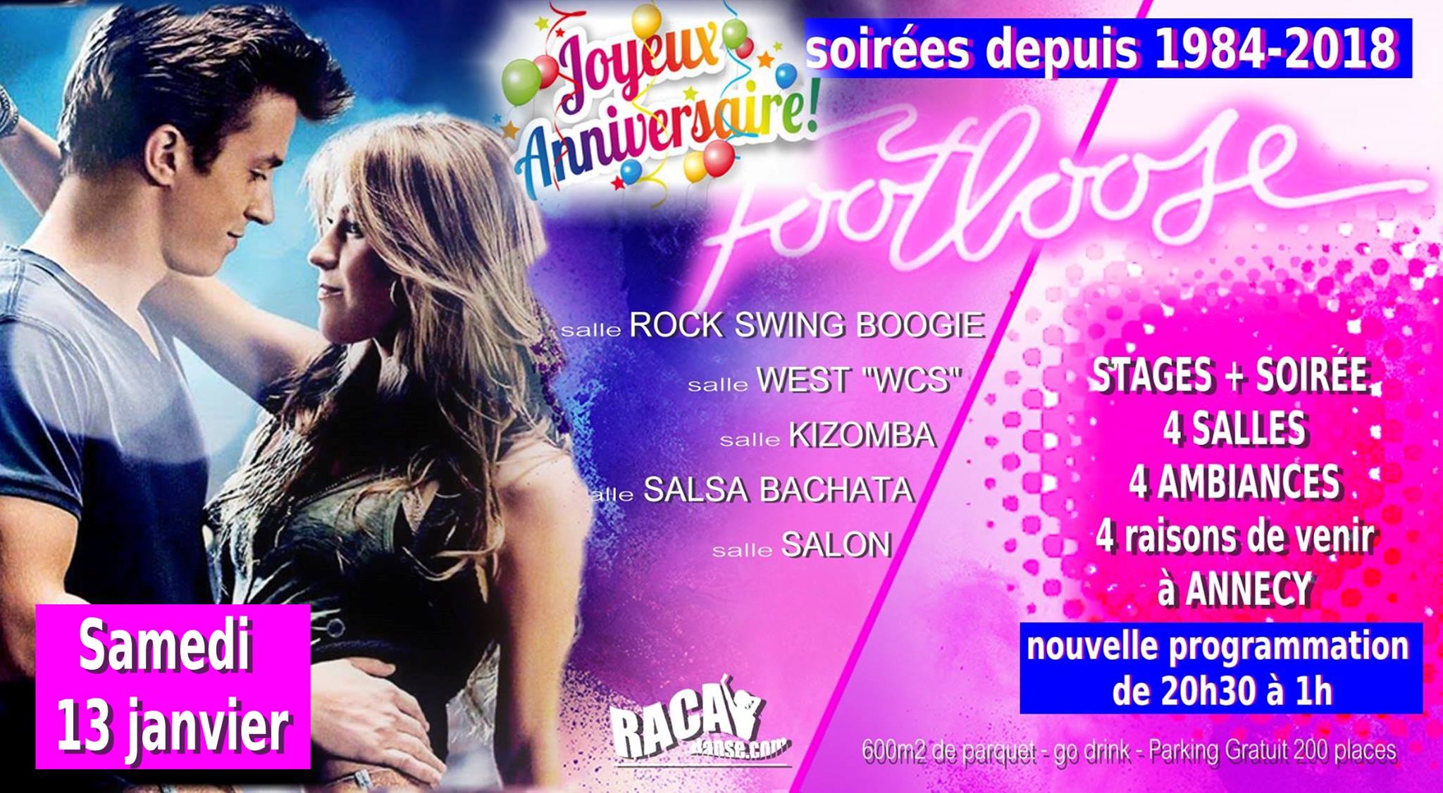 Soirée Footloose Stages nouvelle prog" 4 salles 4 ambiances