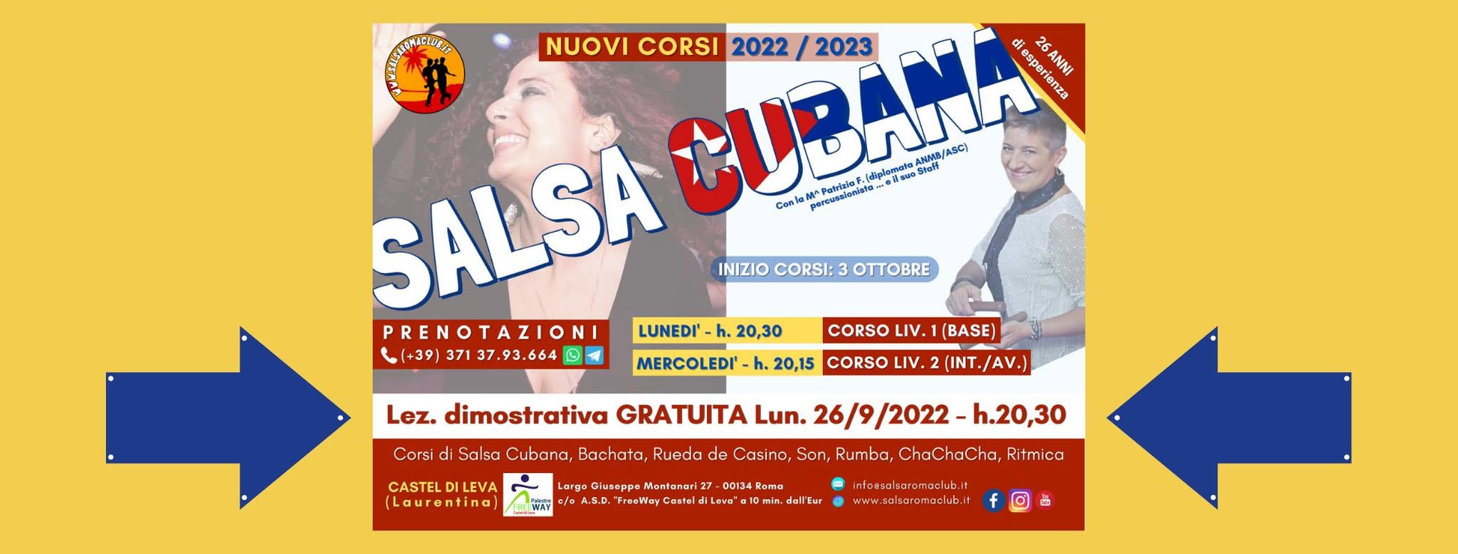 Lezione dim. GRATUITA di Salsa e Bachata - 26 Settembre h. 20,30