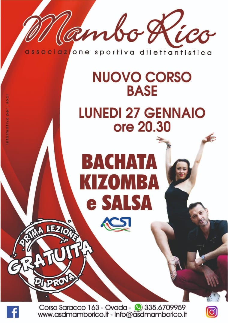 Nuovo corso BASE Bachata, Kizomba e Salsa a OVADA