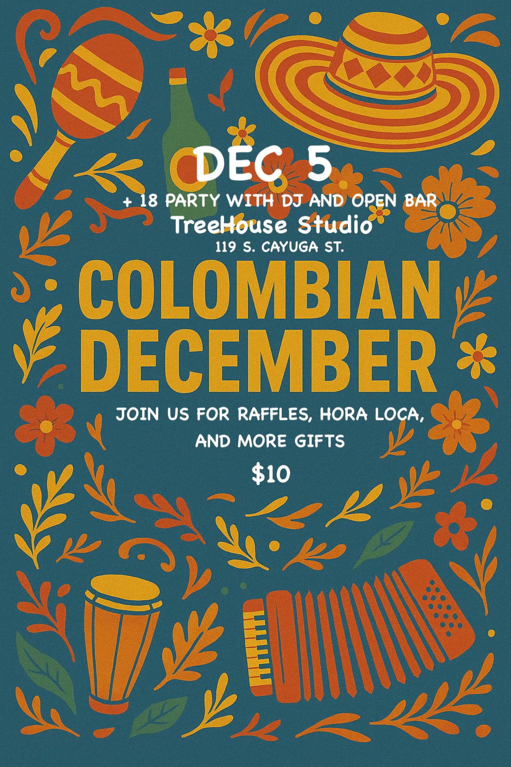 COLOMBIAN DECEMBER 🇨🇴 HOLIDAY PARTY 🥂 DJ • LESSON • DANCE • PRIZES