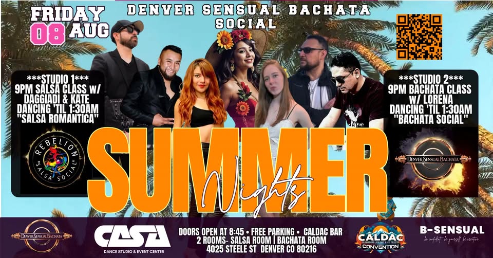 Denver Sensual Bachata Social AUG 8 2Rooms Bachata Room & Salsa Room