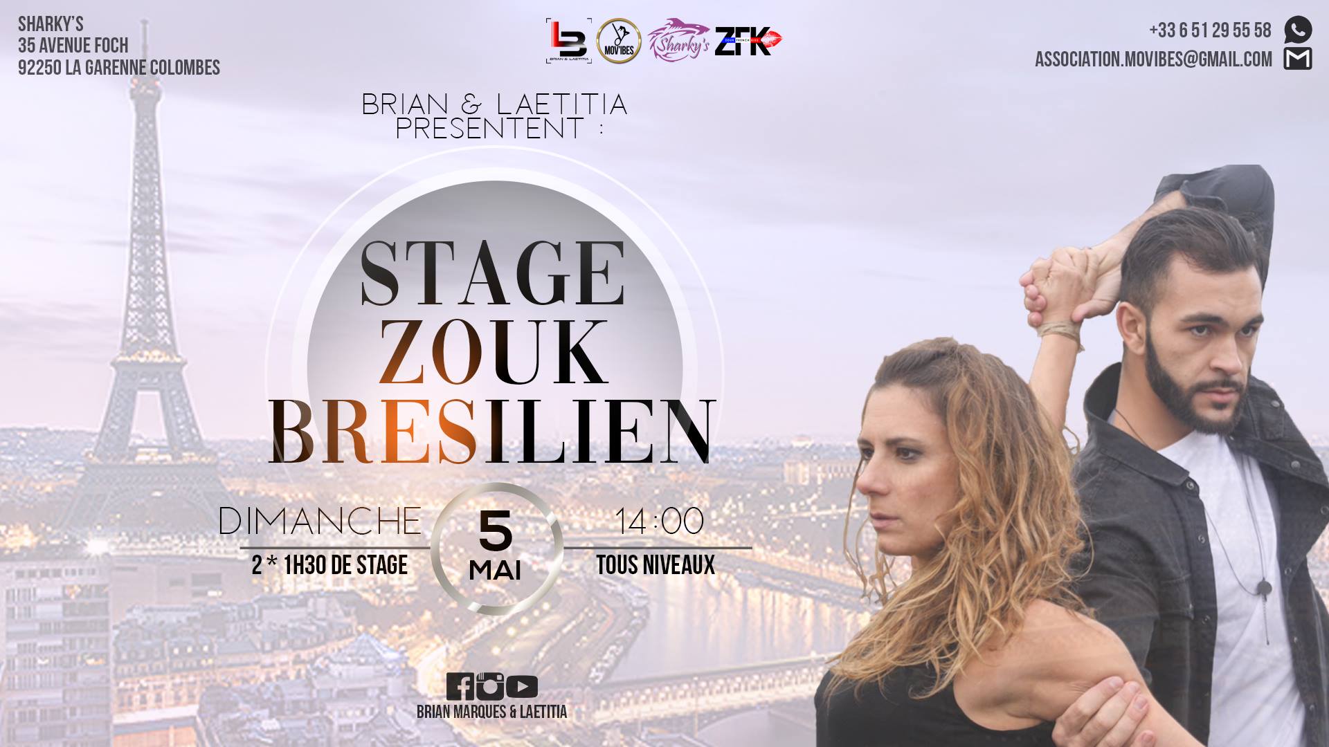 Stage de Zouk Brésilien - Brian & Laetitia