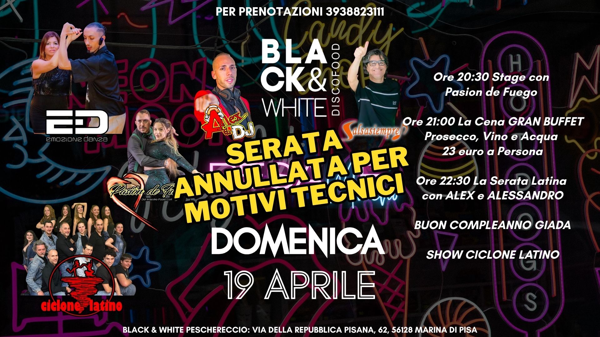 Domenica 19 04 26 Black & White ππππππ ππΎπ¬π±πΈ SERATA ANNULLATA